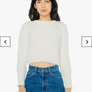 American Apparel white fisherman sweater